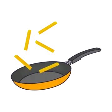 Frying Pan With French Fries Vector Illustration Frying Pan French