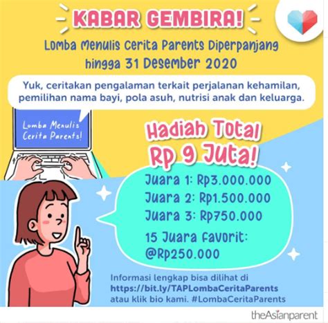 Lomba Menulis Cerita Parents Berhadiah Total Juta Rupiah Info Kuis