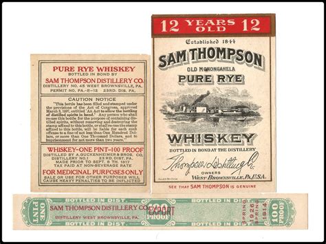 Sam Thompson Whiskey Label Set Pint Whiskey Flask Labels M Flickr