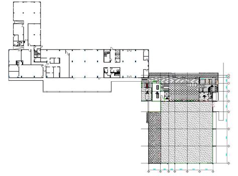 Details Of The Column Layout Plan Of The First Floor Of Commercial Building In Autocad 2d