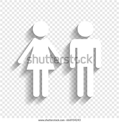 Male Female Sign Vector White Icon Stock Vector Royalty Free 666934243 Shutterstock