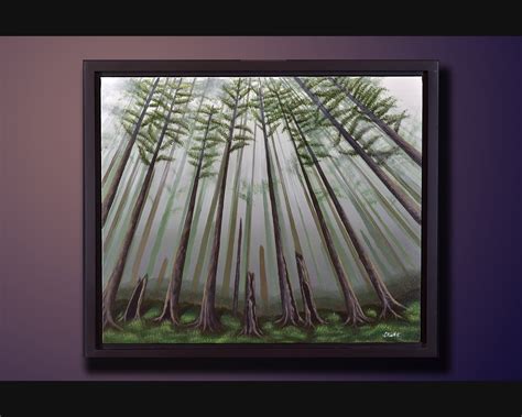 Original Landscape Painting Foggy Tree Wall Art Landscape Home - Etsy