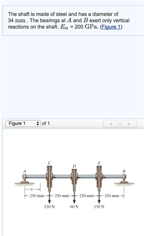 Solved The Shaft Is Made Of Steel And Has A Diameter Of Chegg