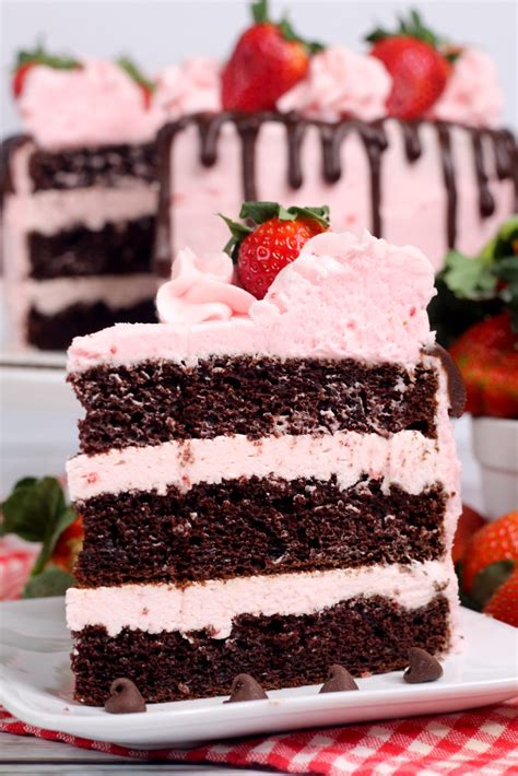 Chocolate Cake With Strawberry Cream Cheese Frosting