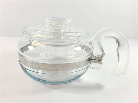 Vintage Pyrex Coffee Teapot 6 Cup Glass Stainless Flameware Etsy