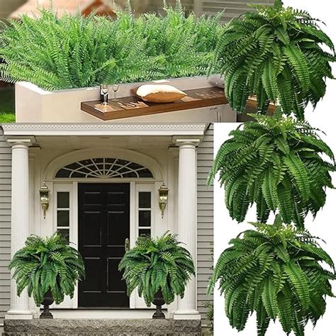 Hopasrisee Uv Resistant Lifelike Artificial Boston Fern Artificial