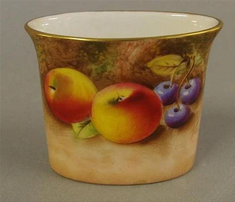 Signed Fruit Posy Vase By Royal Worcester Royal Worcester Ceramics