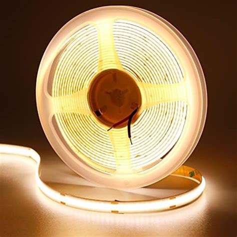 GOMING Tira de luz LED COB de 12 V CC color blanco cálido 3000 K 5