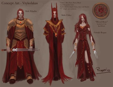 concept art for the red queen and her knight