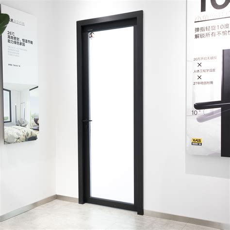 Metal Casement Door With Black Aluminum Alloy Frame For Partition