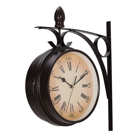 Outdoor Garden Paddington Station Wall Clock Double Sided Hanging Bracket Clocks Ebay