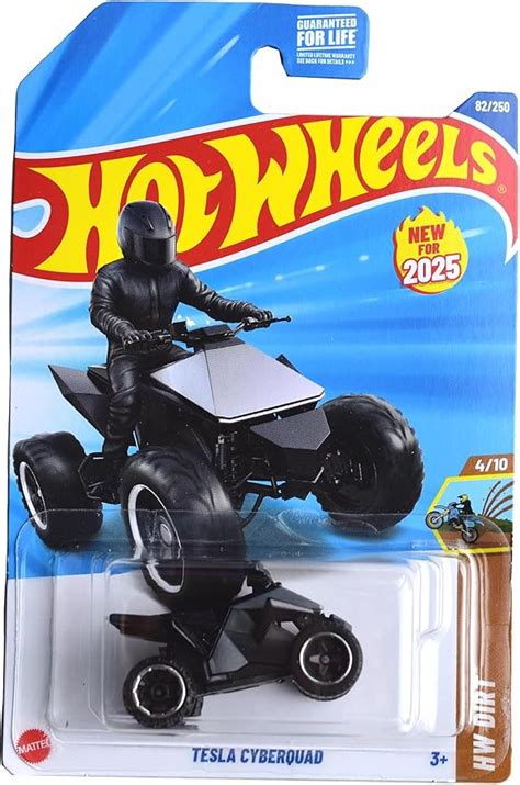 Amazon Hot Wheels Tesla Cyberquad HW Dirt Black Silver