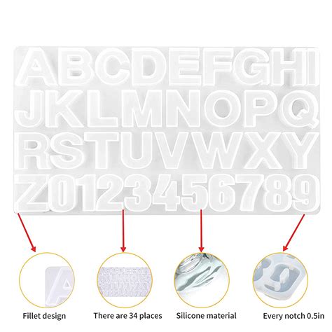 Silicone Big Alphabet Resin Molds,Number Alphabet Jewelry,Silicone ...