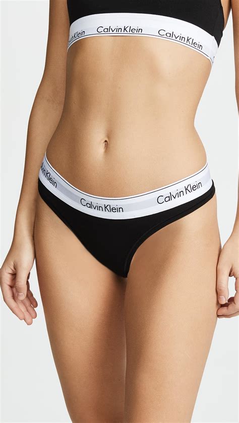 Calvin Klein 205w39nyc Modern Cotton Thong In Black Save 7 Lyst