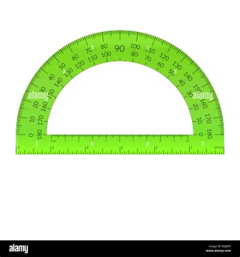 Plastic Circular Protractor With A Ruler In Metric And Imperial Units