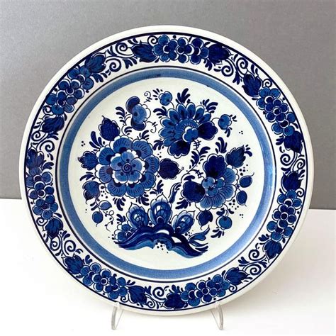 Delft Blue Wall Plate Collection Retro Cottage Blue White Hand