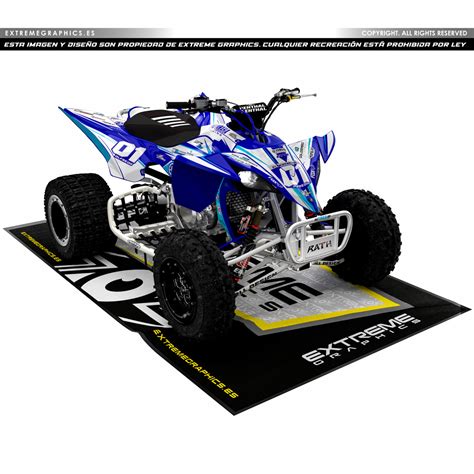 Adhesivos Quad Yamaha Yfz R Dise O Race Turquesa Extremegraphics Es