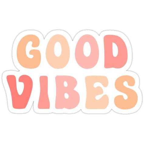 Peach Pink Good Vibes Sticker For Sale By Elise Barker Tumblr