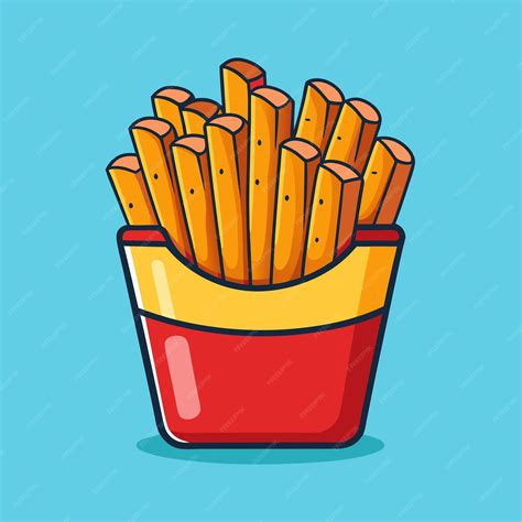 French Fries Food Vector Drawing Art | Premium AI-generated vector
