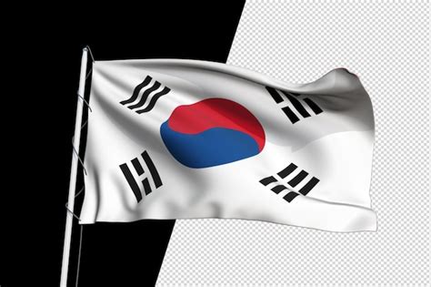 Bandeira Da Coreia Isolado Transparente Png PSD Premium