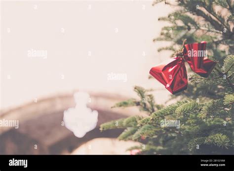 Christmas background with green tree Stock Photo - Alamy