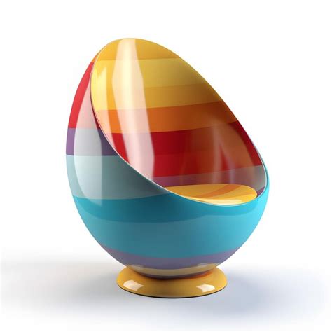 Premium AI Image | 3D colorful egg chair isolated