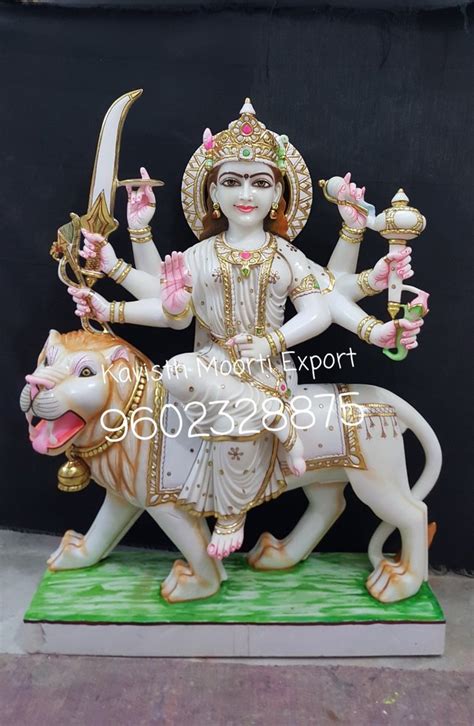 White Painted Marble Durga Ma Statue For Worship At Rs In Jaipur