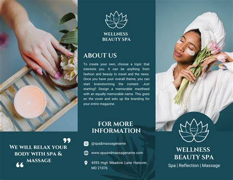 Blue And White Modern Aesthetic Elegant Beauty Spa Brochure