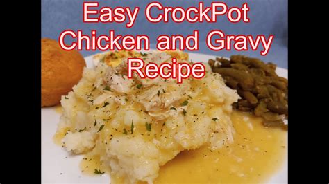 Easy Crockpot Chicken And Gravy Recipe Fast And Easy Youtube