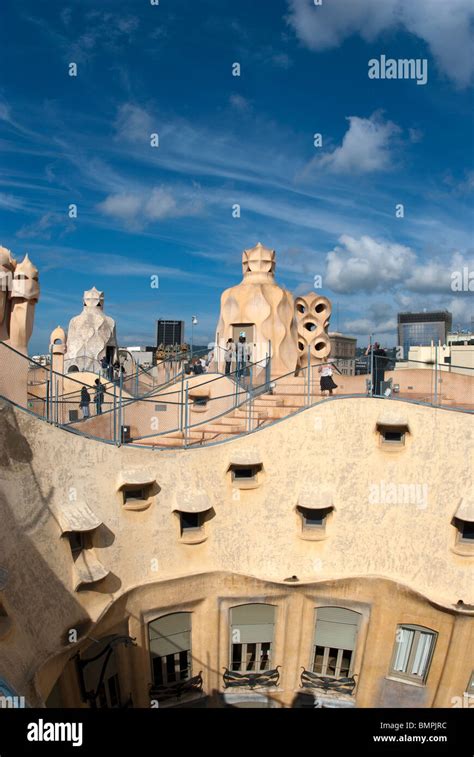 Roof terrace Casa Mila Stock Photo - Alamy