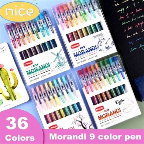 Pcs Set Retractable Colour Gel Pen Morandi Signature Pen Multi