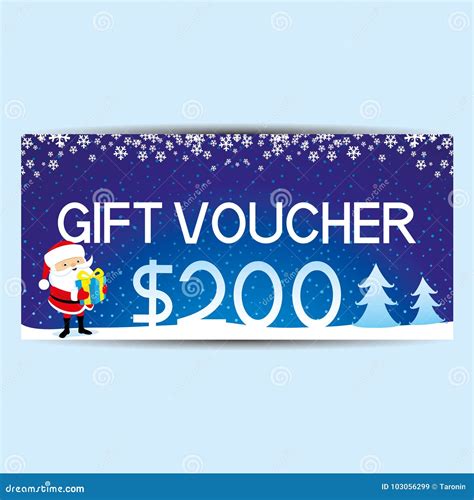 Blue gift voucher. stock vector. Illustration of decoration - 103056299