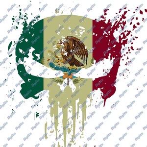 Mexican Flag Skull PNG 300dpi Sublimation DTF DTG Digital - Etsy