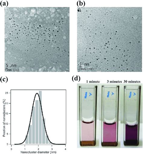 A And B Tem Images And C Size Distribution Of Ag Nanoclusters