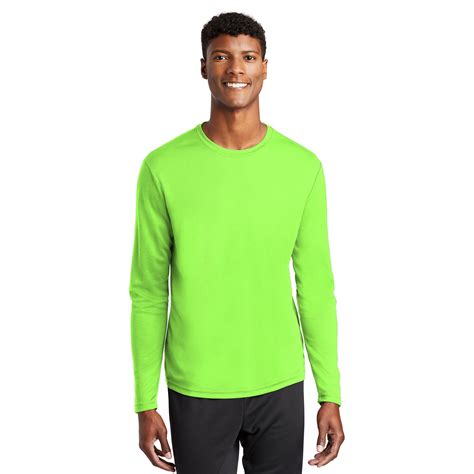 Sport Tek St340ls Posicharge Racermesh Long Sleeve Tee Neon Green Full Source