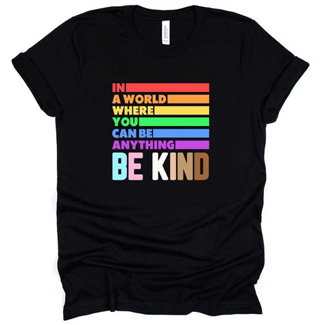 Be Kind Lgbtq T Shirt Kindness Lgbt Tshirt In A World Etsy