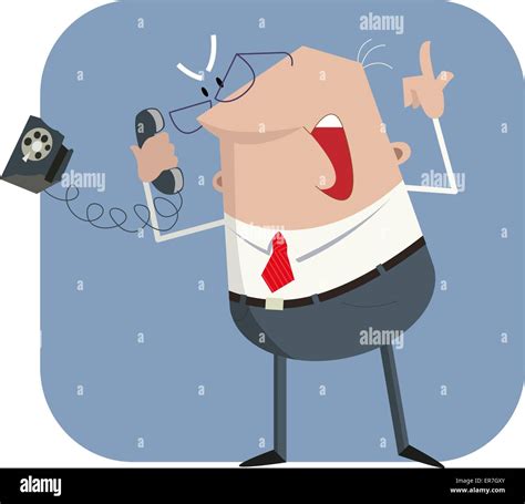 An Angry Businessman Yelling Into A Phone Stock Vector Image And Art Alamy