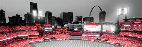 Saint Louis Skyline Over Busch Stadium Selective Color Panorama