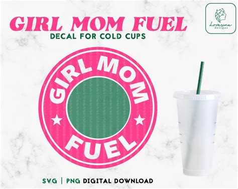 Girl Mom Fuel 24oz Venti Cold Cupsvg Mom Life Cold Cup SVG Venti 24oz