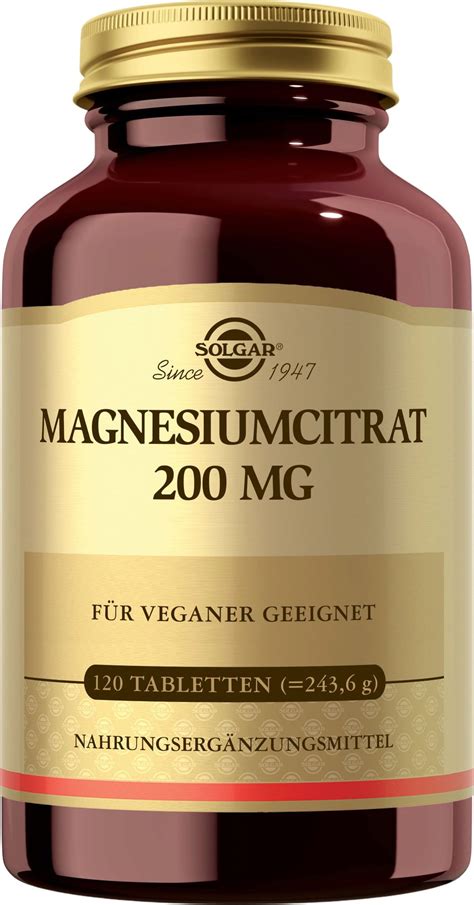 Citrate De Magn Sium Mg Solgar Boutique En Ligne Vitalabo France