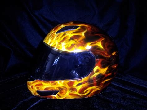 Flame Motorcycle Helmet – Turnbull Custom Art