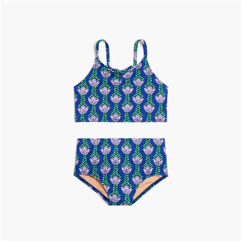 Factory Girls Printed Bow Bikini Set For Girls