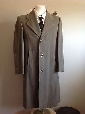 Vintage S Mens Overcoat Single Breasted Wool Top Coat The Topper