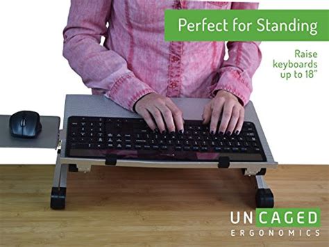 Workez Keyboard And Mouse Tray Ergonomic On Desk Riser Stand Adjustable