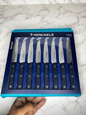 Henckels Solution Steak Knife Set Of Black Stainless Steel