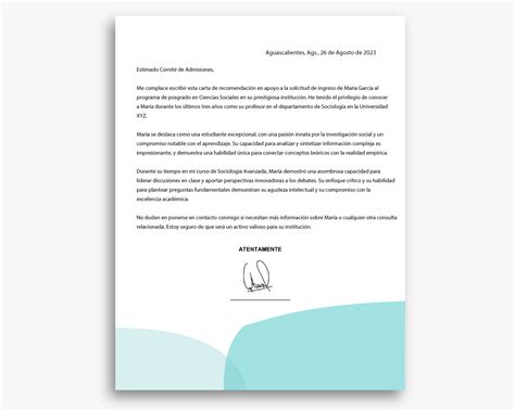 Carta De Recomendación De Empleo Modelo Canvas