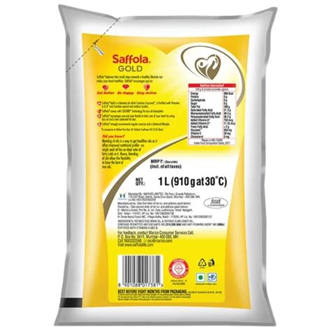 Saffola Gold Refined Cooking Oil Blended Rice Bran Sunflower Oil