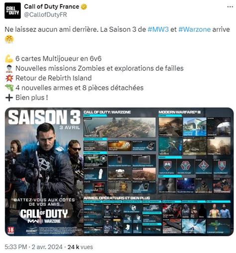 Patch Notes Saison 3 Warzone 3 Que Contient La Mise à Jour Du 3 Avril