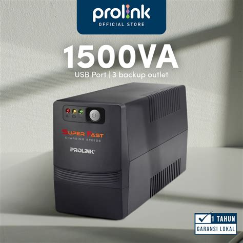 Jual Prolink 1500VA Line Interactive UPS Super Fast Charging L USB Port