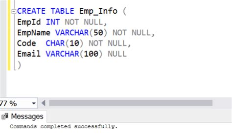 Sql Create Table Sql Bi Tutorials